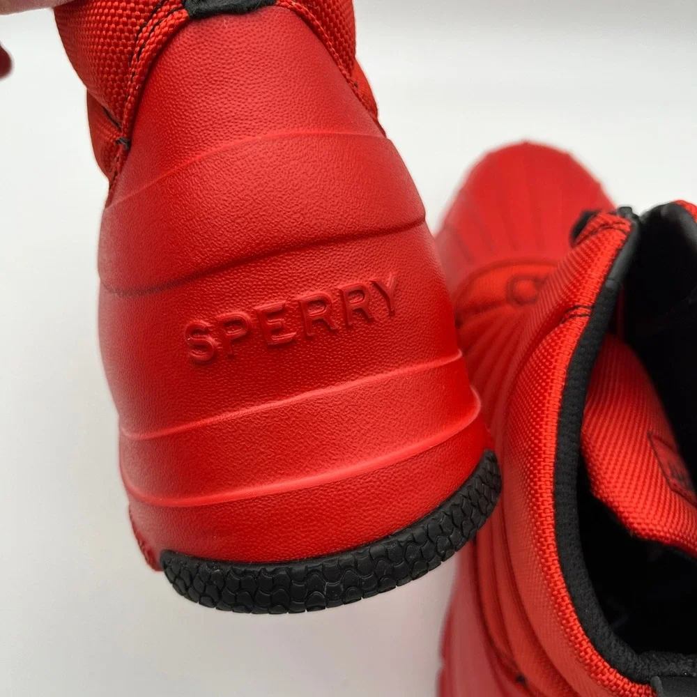 Sperry Top-Sider Mens Red Maritime Repel Front Zip Duck Boots STS23512‎ Size 9